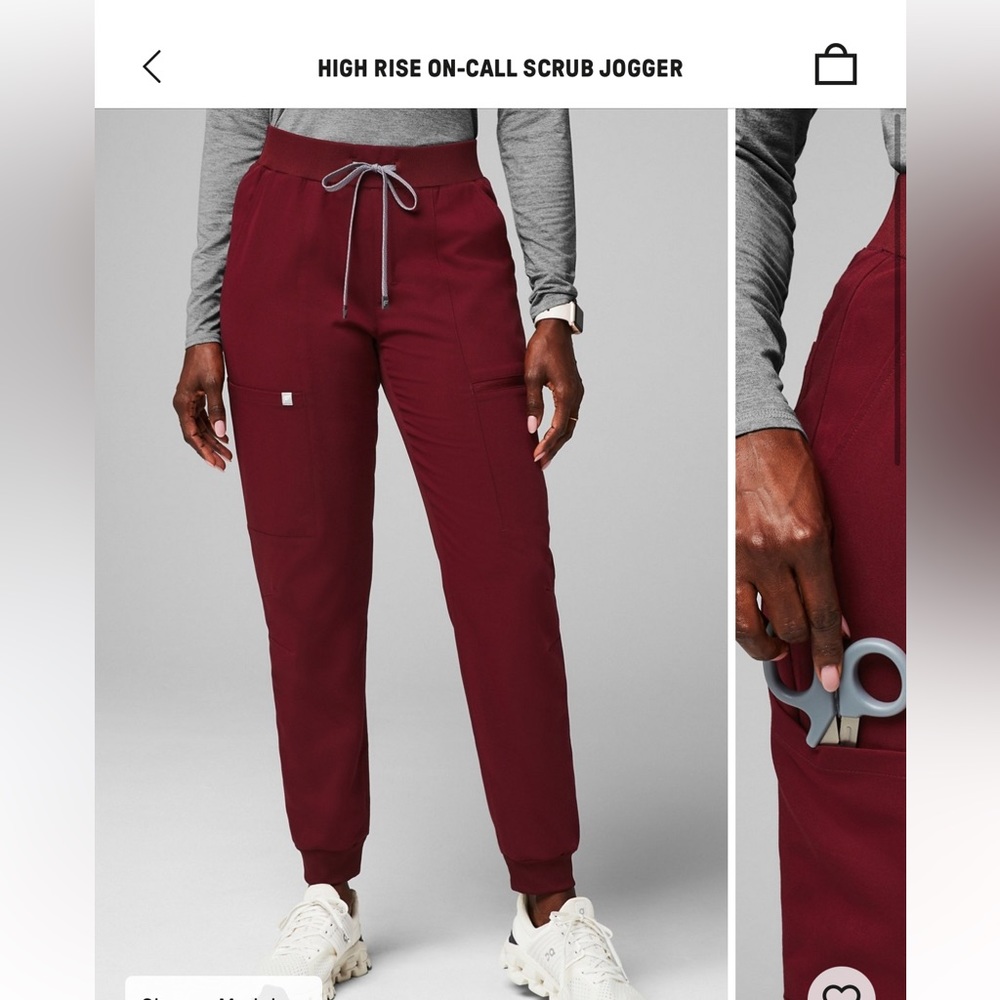 High rise on call joggers from Fabletics, scrub pants!